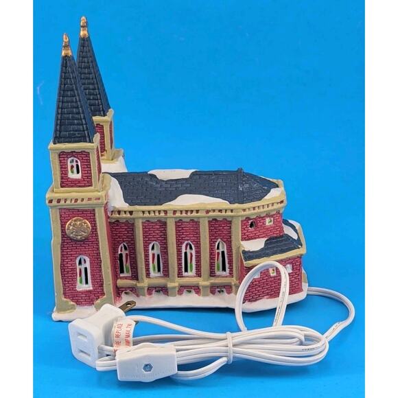 Christmas Valley Collectable 1993 Church Vintage Lighted Original Box - Picture 3 of 16